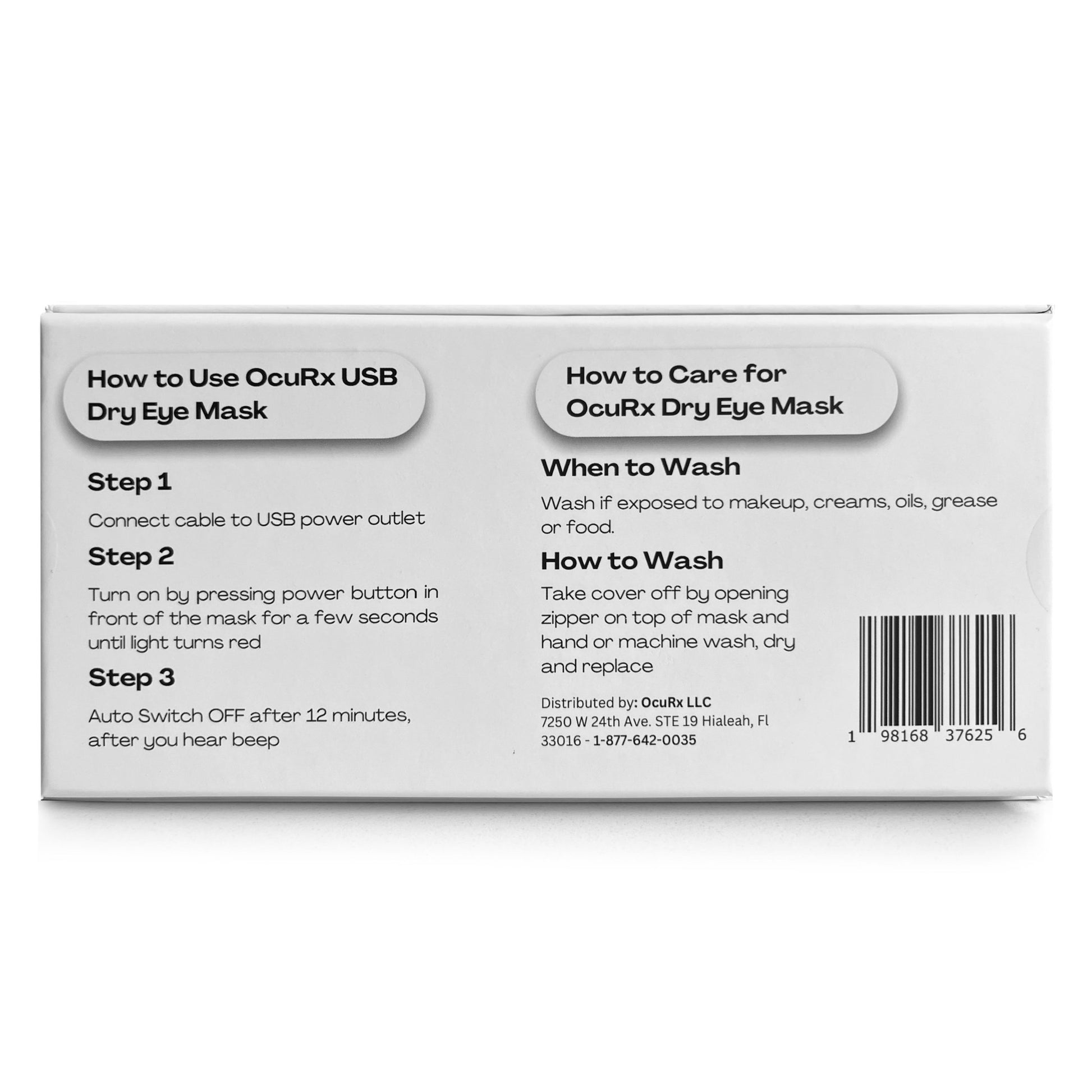 OcuRx USB Dry Eye Masks 12 Ct - OcuRx