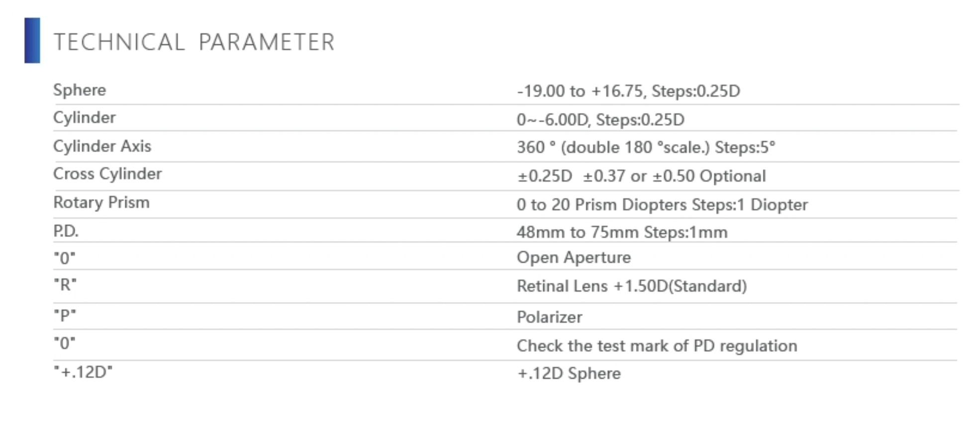 Phoropter with LED light - OcuRx