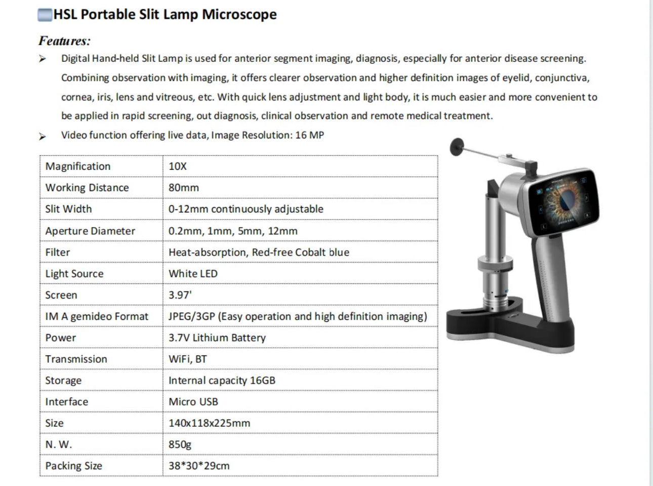 OcuRx Digital Slit Lamp