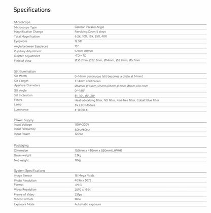 Slit Lamp Microscope ML 350A