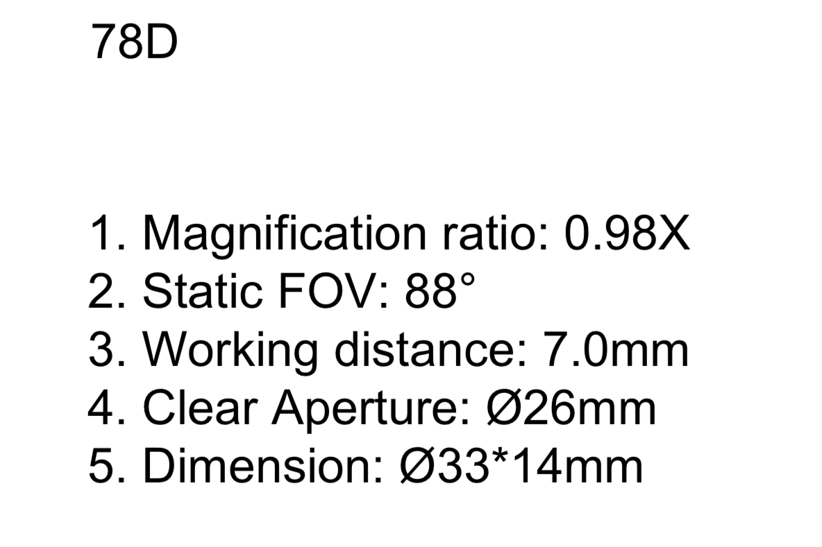 OcuRx Lenses 90D and 78D - OcuRx