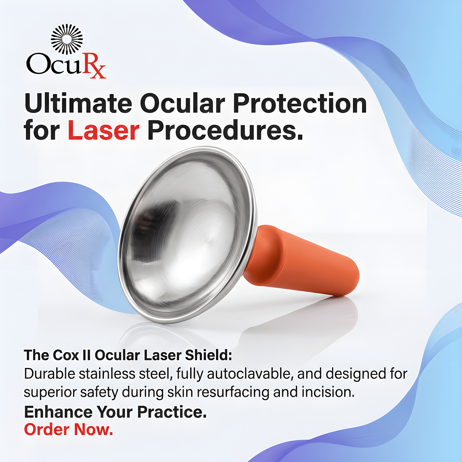 Shields Cox II Ocular Laser Shield (Stainless Steel) One Pair - OcuRx
