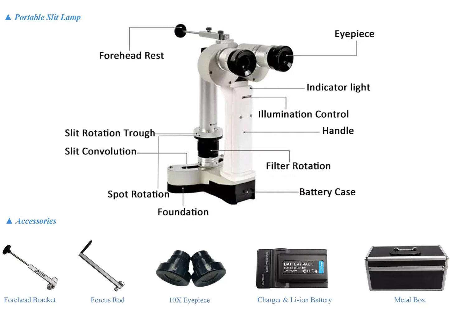 OcuRx Hand-Held Portable Slit Lamp