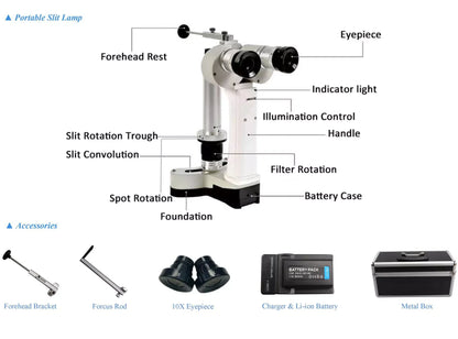 Portable Optical Hand-Held Slit Lamp with Phone Adapter